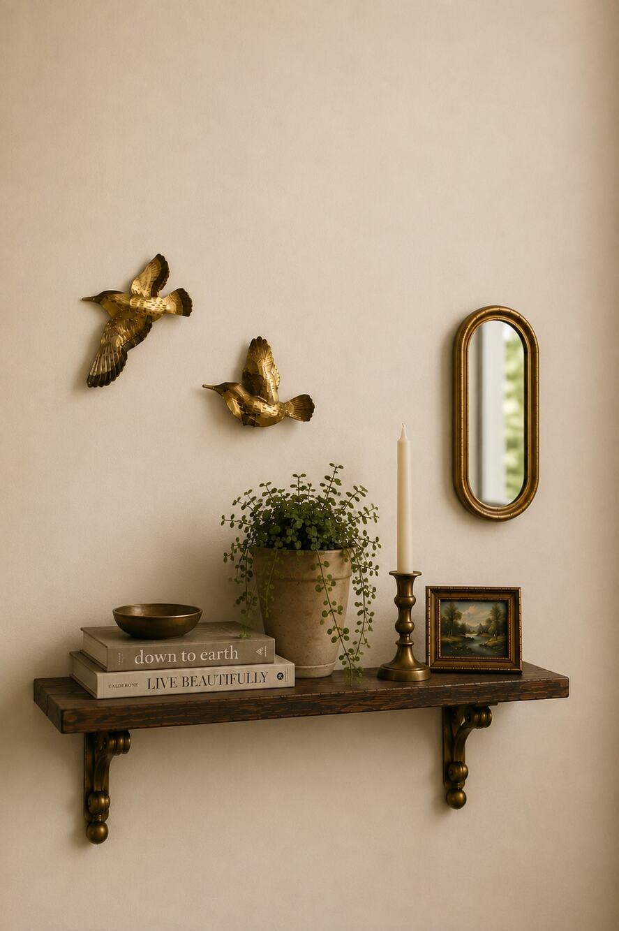 Vintage Pair of 2 Toned Gold Birds Tin 80s